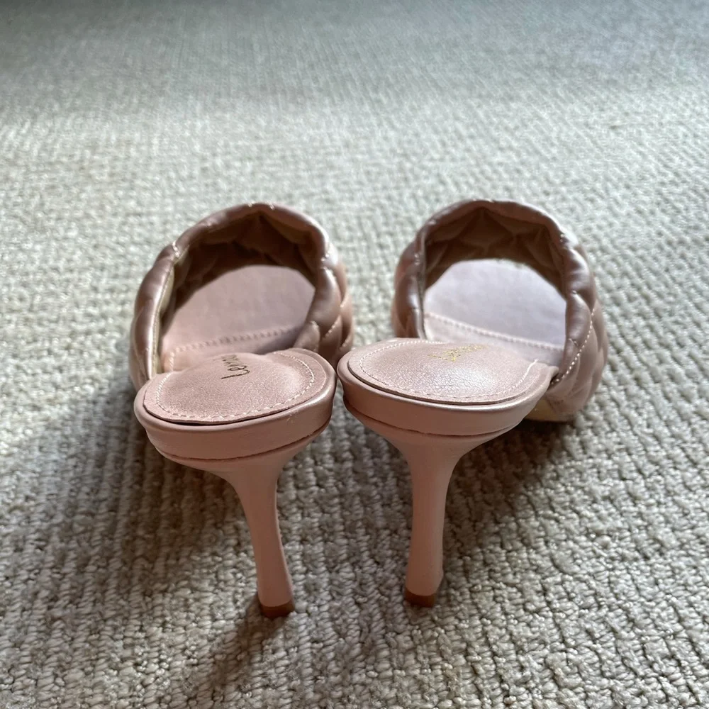 Lulu's Quilted Blush Square-Toe Stiletto Mules